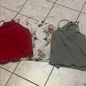 Elegant Women's Camisole Set in Red, Floral, and Gray